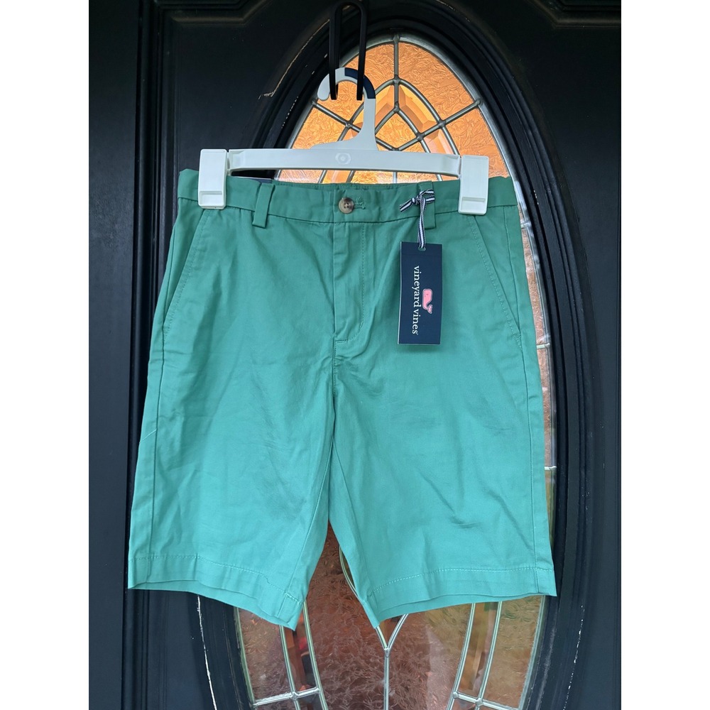 Vineyard Vines Boys Starboard Green Summer Twill Breaker Shorts Size 12 NWT